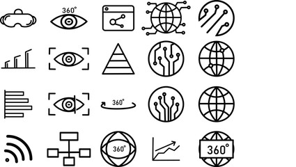 set of icons technology