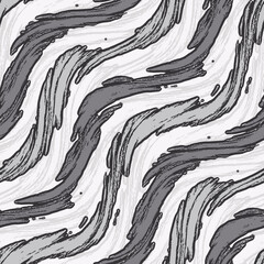 Gray Brush Stroke Textured Wavy Pattern