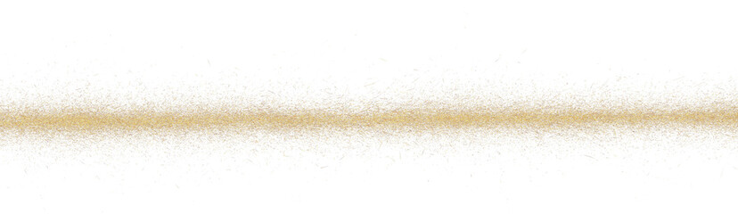 Golden horizontal stripe, plume crumbs. Gold abstract sprinkled texture, jewelry dust in black background. Sand particles or pieces. Png