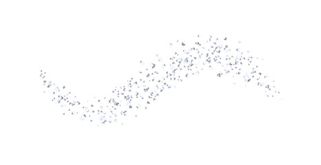 Shiny wavy strip sprinkled with crumbs silver texture.