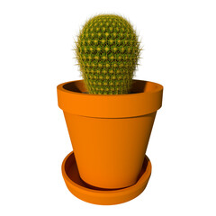 Front view of Plant (Pot with Cactus 4) Tree png