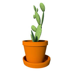Front view of Plant (Pot with Cactus 3) Tree png
