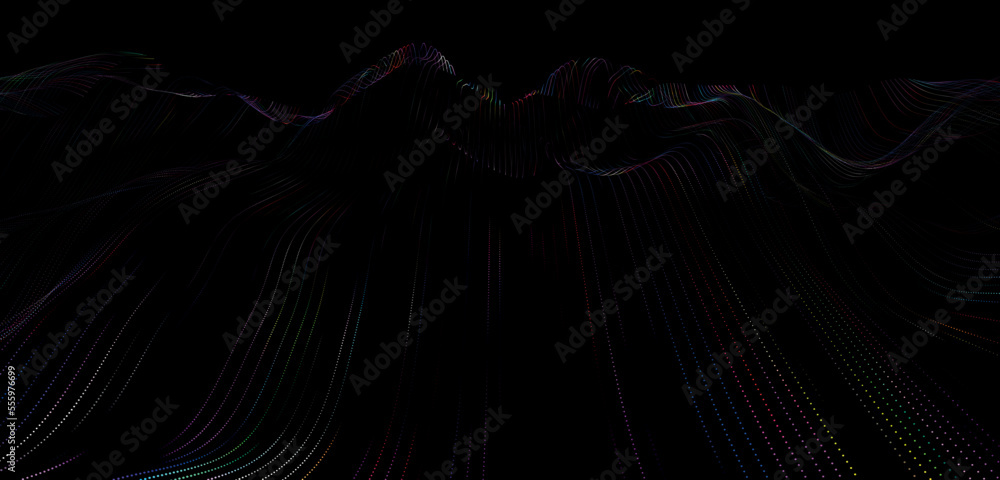 Poster abstract futuristic background. big data visualization. network connection. data transfer. 3d render