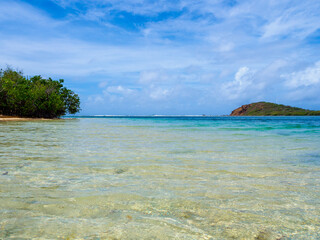 Clear Tropical Water and Islands in the U.S. Virgin Islands