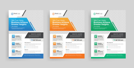 Modern corporate business flyer template and multipurpose brochure cover page design