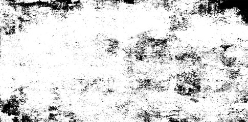 Monochrome texture composed of irregular graphic elements. Distressed uneven grunge background. Abstract vector illustration. Overlay for interesting effect and depth. Isolated on white background.