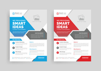 Modern corporate business flyer template and multipurpose brochure cover page design