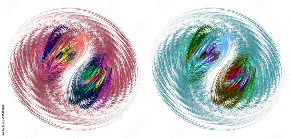 Poster airy colorful balls of pastel colors with an interesting pattern, isolated on a white background. se