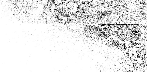 Monochrome texture composed of irregular graphic elements. Distressed uneven grunge background. Abstract vector illustration. Overlay for interesting effect and depth. Isolated on white background.