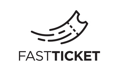 fast ticket creative logo design symbol icon illustration.