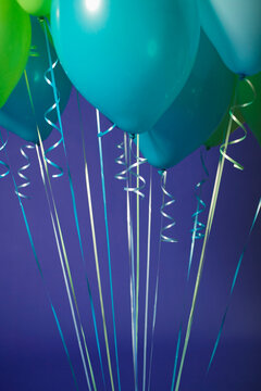 Close-up of Balloons Against a Blue Background