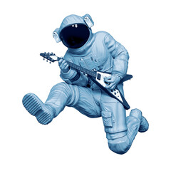 astronaut is jumping and playing guitar © DM7