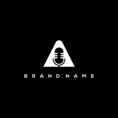 Initial A and microphone Logo vector