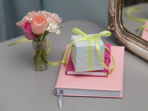 Gift and Journals on Dresser