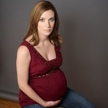 Portrait of Pregnant Woman, Studio Shot