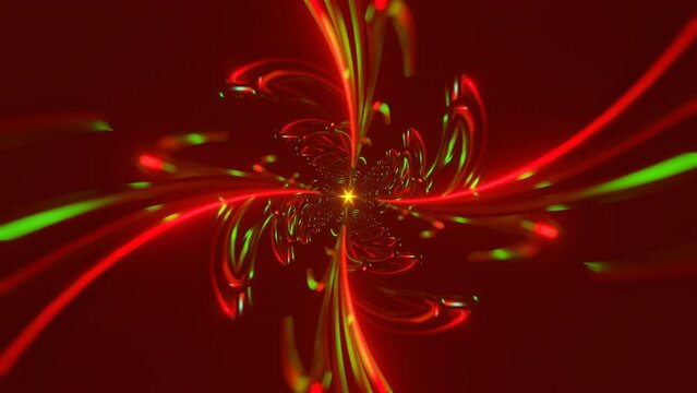 Sci-fi infinite tunnel transformer with colorful neon lights.