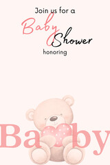 Baby shower invitation template card, baby shower invitation, baby shower.