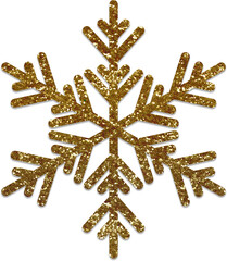 Gold Glitter Christmas Snowflake Icon for Xmas Poster Design | Greeting Cards | Print and More
