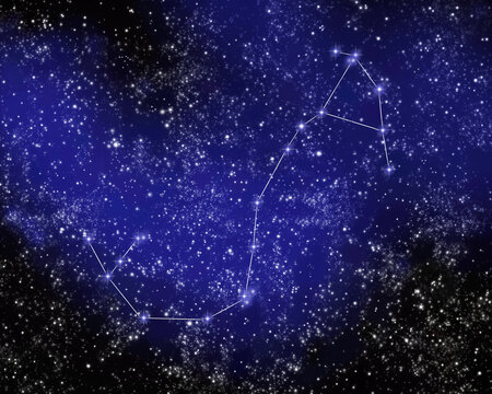 Outline of Constellation of Scorpio in Night Sky