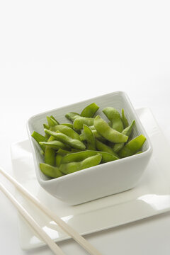 Still Life of Edamame in Bowl