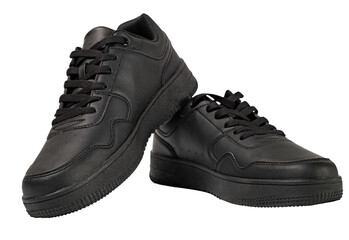 A pair of black sneakers.