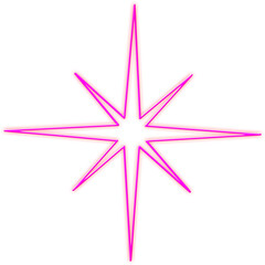 Pink Neon Sign Star Shaped Light