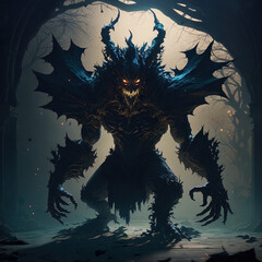 Fototapeta premium monster in the dark forest