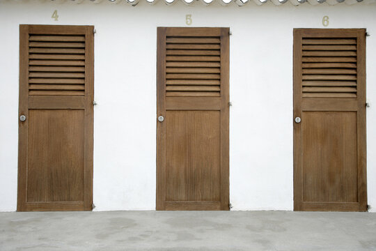 Change Rooms on Beach, Majorca, Spain