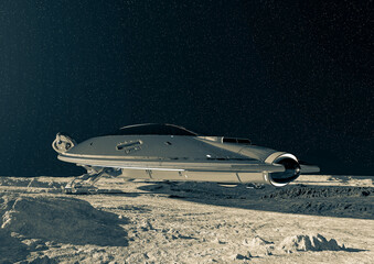 Fototapeta na wymiar master spaceship is exploring the moon