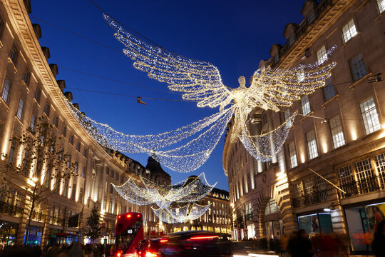 UK, England, London, Christmas Lights Regent Street West End