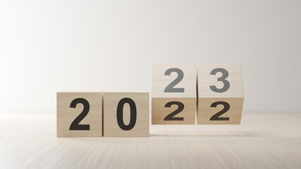 Happy New Year Background. Goals for 2023. 3D illustration