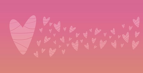 Bannière Cœur - Illustration autour de la Saint-Valentin - Motifs coeur