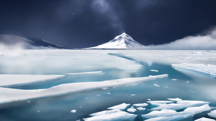 アニメ調の自然系背景の高解像度画像イラスト(AI generated image)