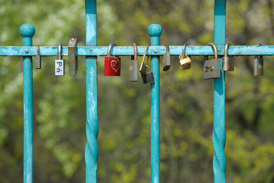 Close-up of Locks of Love, Wroclaw, Lower Silesian Voivodeship, Poland