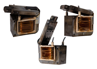 Large electromagnet for household appliances on an isolated background.