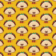 cute taco pattern illustration in flat design
