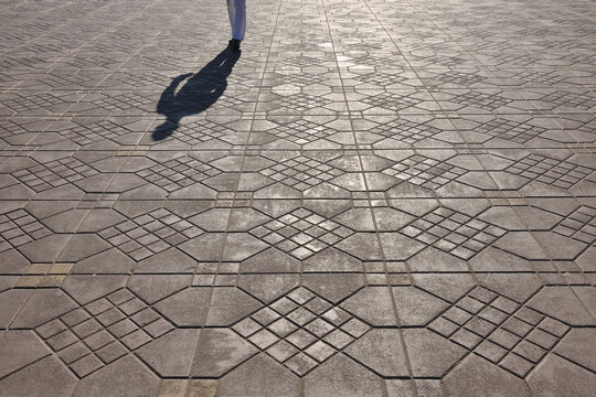 Shadow of Person at Djemaa El Fna Market Square, Marrakech, Morocco