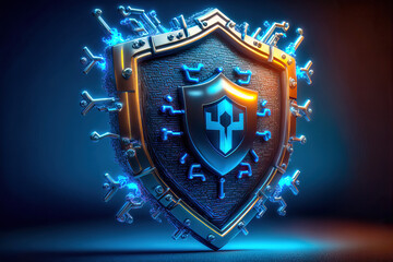 Data Security Data Protection 3D-Icon Cyberscurity and Internet Protection Sign of Security Generative AI Digital ART Illustration Backdrop Background Status Quo 