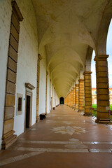 View of the portico of the Cloister Grande of the Certosa di San Lorenzo Padula Italy