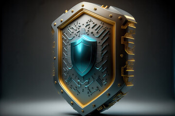 Fototapeta premium Data Security Data Protection 3D-Icon Cyberscurity and Internet Protection Sign of Security Generative AI Digital ART Illustration Backdrop Background Status Quo 