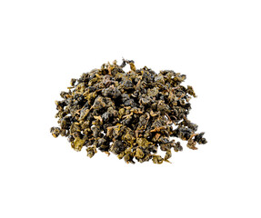 Heap of dry green tea  on  transparent  png