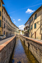 Lucca, Italy. River channel in the old town