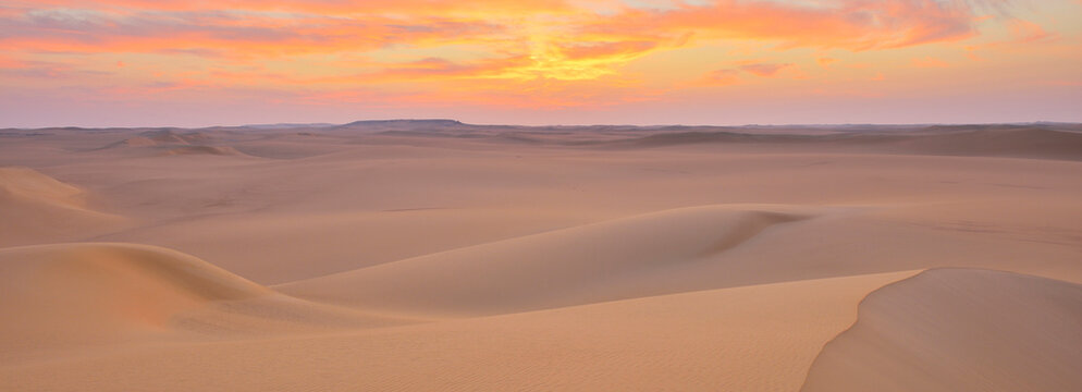 Sand Dunes at Dawn, Matruh Governorate, Libyan Desert, Sahara Desert, Egypt, Africa