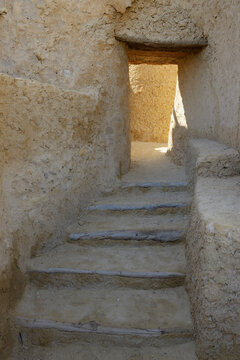 Stairs and Open Doorway, Fortress of Shali (Schali) Old Town of Siwa, Siwa Oasis, Matruh, Libyan Desert, Sahara Desert, Egypt, North Africa, Africa