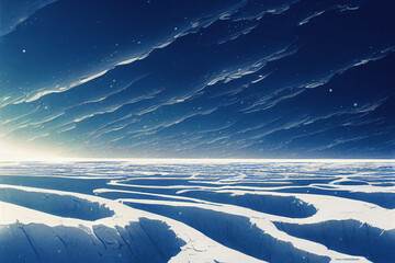 雪の世界や雪の国系背景の高解像度画像イラスト(AI generated image)