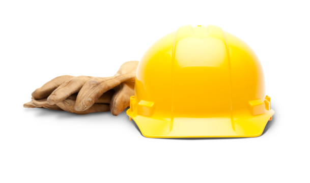 Transparent PNG Yellow Hard Hat and Gloves