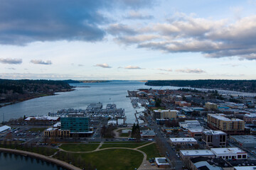 View of the Olympia, Washington waterfront 