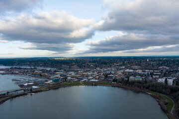 View of the Olympia, Washington waterfront 