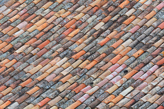 Clay Tile Roof, Roussillon, Vaucluse, Provence, France