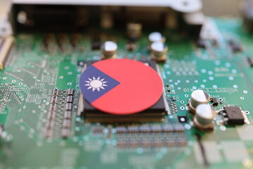 Tokyo, Japan, December 2022.Semiconductor printed circuit board. Concept: Taiwan semiconductor.